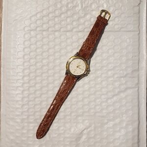 Vintage Paul Sebastian Genuine Leather & Stainless Steel Unisex Watch